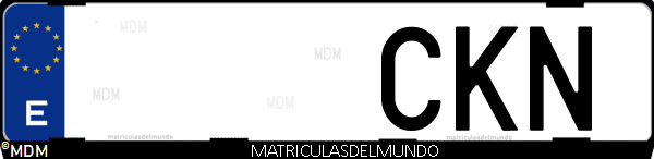 Imágen de matrícula de coche con letras CKN de España