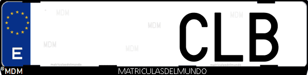 Imágen de matrícula de coche con letras CLB de España