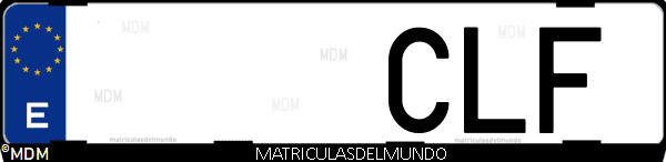Imágen de matrícula de coche con letras CLF de España