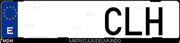 Imágen de matrícula de coche con letras CLH de España