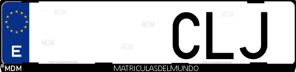 Imágen de matrícula de coche con letras CLJ de España
