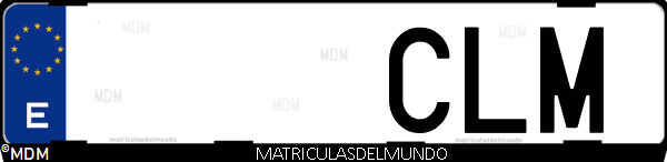 Imágen de matrícula de coche con letras CLM de España