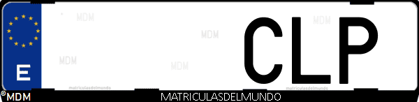 Imágen de matrícula de coche con letras CLP de España