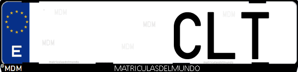 Imágen de matrícula de coche con letras CLT de España