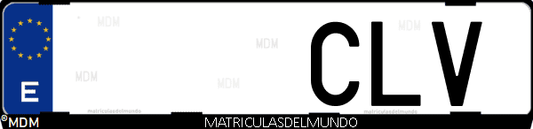 Imágen de matrícula de coche con letras CLV de España