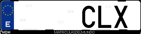 Imágen de matrícula de coche con letras CLX de España