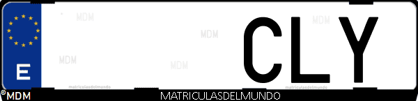 Imágen de matrícula de coche con letras CLY de España