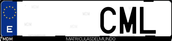 Imágen de matrícula de coche con letras CML de España
