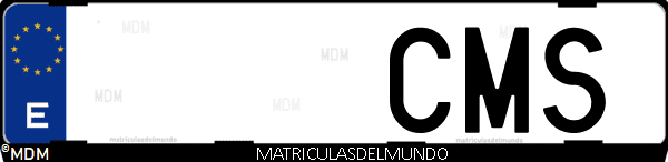 Imágen de matrícula de coche con letras CMS de España