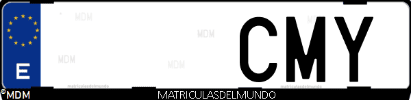 Imágen de matrícula de coche con letras CMY de España