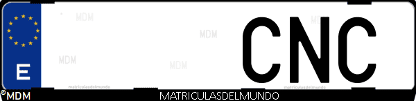 Imágen de matrícula de coche con letras CNC de España