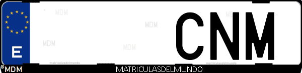 Imágen de matrícula de coche con letras CNM de España