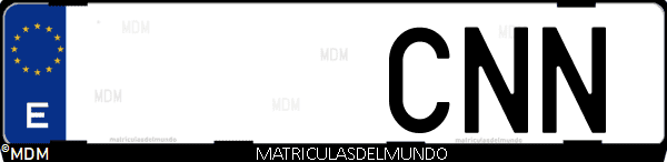 Imágen de matrícula de coche con letras CNN de España