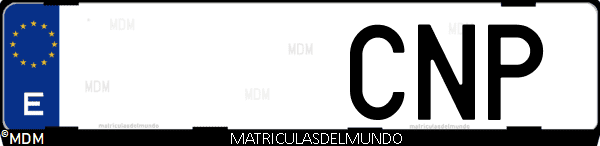 Imágen de matrícula de coche con letras CNP de España