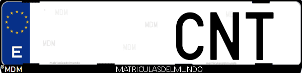 Imágen de matrícula de coche con letras CNT de España