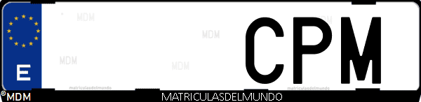 Imágen de matrícula de coche con letras CPM de España