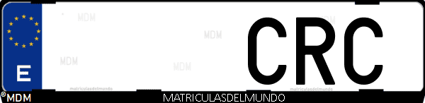 Imágen de matrícula de coche con letras CRC de España