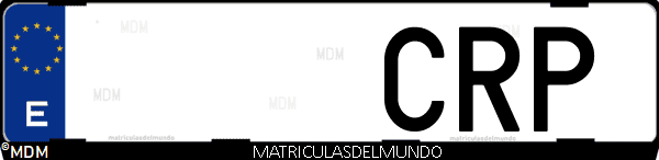 Imágen de matrícula de coche con letras CRP de España