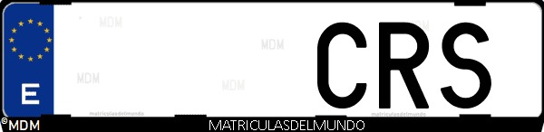 Imágen de matrícula de coche con letras CRS de España