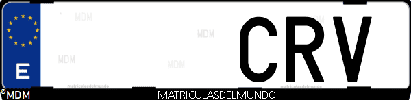 Imágen de matrícula de coche con letras CRV de España