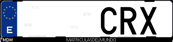 Imágen de matrícula de coche con letras CRX de España