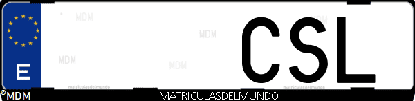 Imágen de matrícula de coche con letras CSL de España