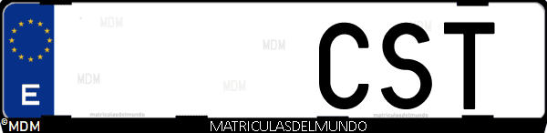 Imágen de matrícula de coche con letras CST de España