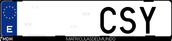 Imágen de matrícula de coche con letras CSY de España