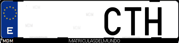 Imágen de matrícula de coche con letras CTH de España