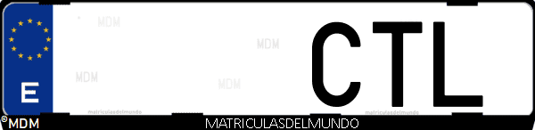 Imágen de matrícula de coche con letras CTL de España