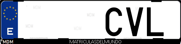 Imágen de matrícula de coche con letras CVL de España