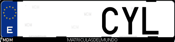 Imágen de matrícula de coche con letras CYL de España