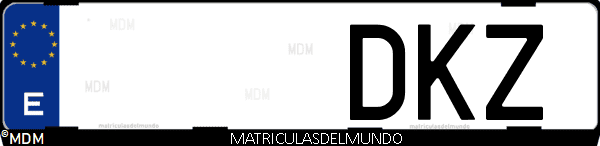 Imágen de matrícula de coche con letras DKZ de España