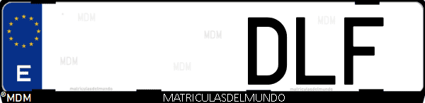 Imágen de matrícula de coche con letras DLF de España