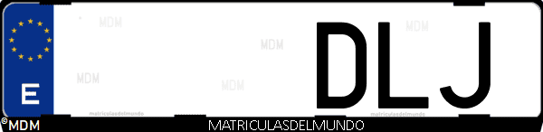 Imágen de matrícula de coche con letras DLJ de España