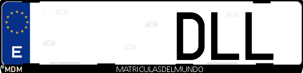 Imágen de matrícula de coche con letras DLL de España