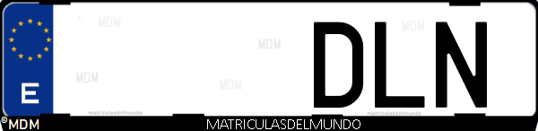 Imágen de matrícula de coche con letras DLN de España