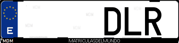 Imágen de matrícula de coche con letras DLR de España