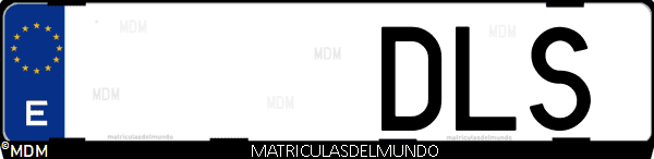 Imágen de matrícula de coche con letras DLS de España