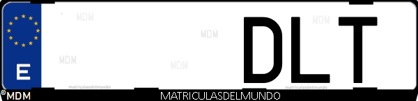 Imágen de matrícula de coche con letras DLT de España
