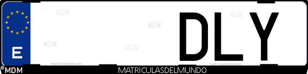 Imágen de matrícula de coche con letras DLY de España