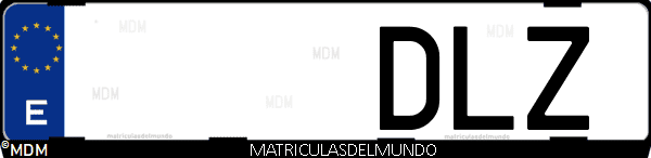 Imágen de matrícula de coche con letras DLZ de España