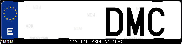 Imágen de matrícula de coche con letras DMC de España