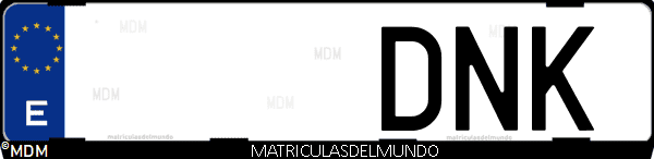 Imágen de matrícula de coche con letras DNK de España
