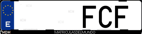 Imágen de matrícula de coche con letras FCF de España