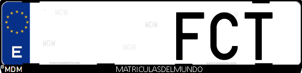 Imágen de matrícula de coche con letras FCT de España