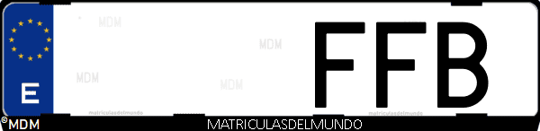 Imágen de matrícula de coche con letras FFB de España