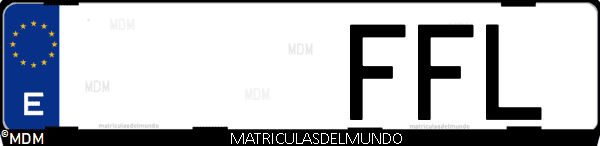 Imágen de matrícula de coche con letras FFL de España