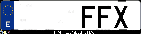 Imágen de matrícula de coche con letras FFX de España