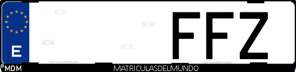 Imágen de matrícula de coche con letras FFZ de España